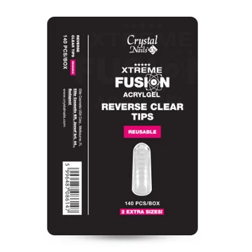 Xtreme Fusion AcrylGel  REVERSE CLEAR TIP reusable 140 PCS/BOX 2 EXTRA MÉRET