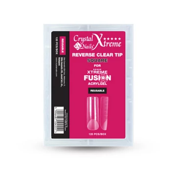 XTREME SQUARE REVERSE CLEAR TIP XTREME FUSION ACRYLGEL-HEZ - 120DB/BOX