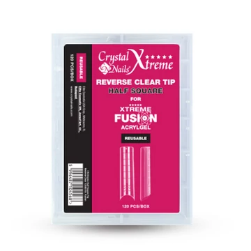 XTREME HALF SQUARE REVERSE CLEAR TIP XTREME FUSION ACRYLGEL-HEZ - 120DB