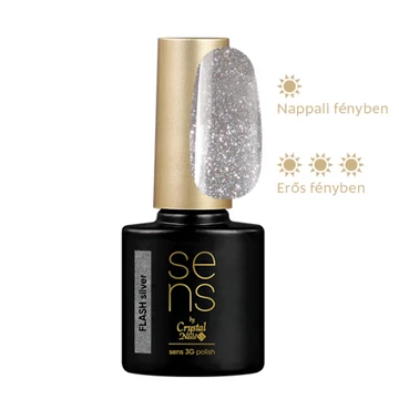 Crystal Nails Sens 3g polish - Flash silver 4 ml