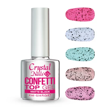 Confetti Top Gel Matt Black 4ml
