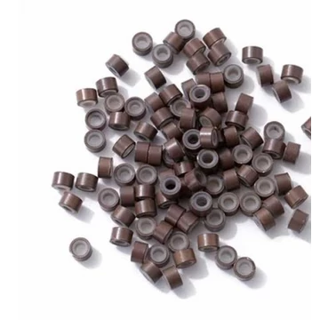 Mikrogyűrű 4,5 mm Szilikonnal 100db Középbarna