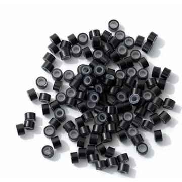 Mikrogyűrű Szilikonnal  4,5 mm 100db Fekete 