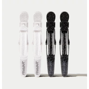 Framar Gator Grips Glitter Krokodil csipesz Black/White 4db /CL-GG-GLIT/