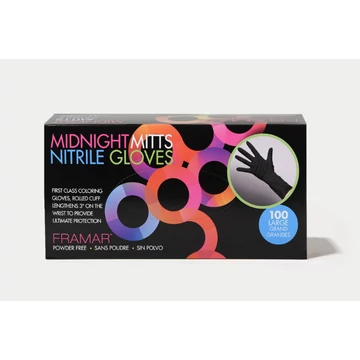 Framar Midnight Mitts Nitrile Gloves Gumikesztyű 100 Db "L"-Méret /GLV-MM-LRG/