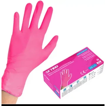 SETINO Nitril Gumikesztyű Pink 100 db S méret (6-7) 