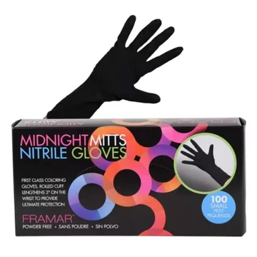 Framar Midnight Mitts Nitrile Gloves Gumikesztyű 100 Db "S"-Méret /GLV-MM-SML/