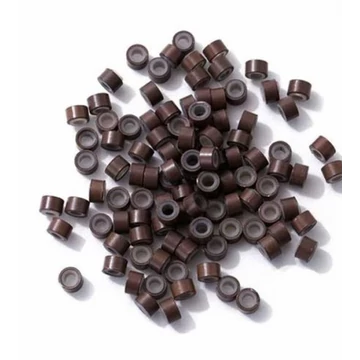 Mikrogyűrű 4,5 mm Szilikonnal 100db  Sötétbarna 