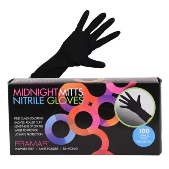 Framar Midnight Mitts Nitrile Gloves Gumikesztyű 100 Db "S"-Méret